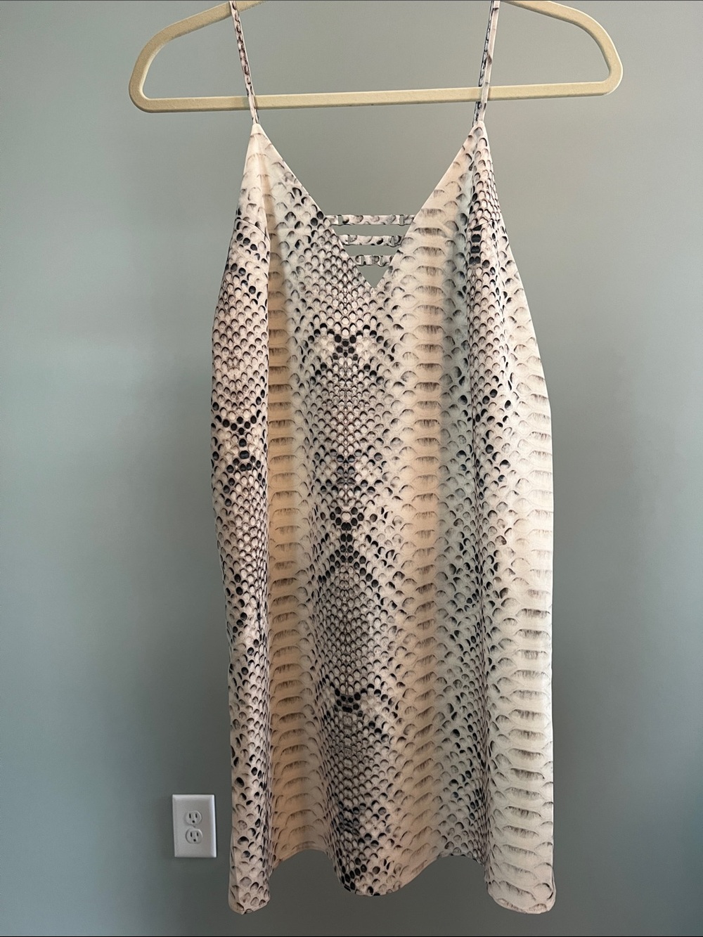 Haute Hippie Snake-Print Slip Mini Dress Cream and Black